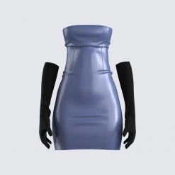 FINESSE Valerie Leather Mini Dress & Gloves