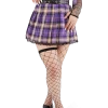 FINESSE Bottoms Arlene Grape Soda Laced Plaid Skirt