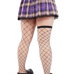 FINESSE Bottoms Arlene Grape Soda Laced Plaid Skirt