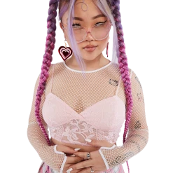 FINESSE Arlene Bubblegum Pop Laced Bralette Tops