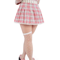 FINESSE Arlene Bubblegum Pop Laced Plaid Skirt