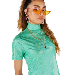 FINESSE Tops Taki Glam Rock Shimmer Top