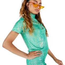 FINESSE Tops Taki Glam Rock Shimmer Top