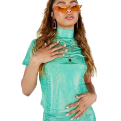 FINESSE Tops Taki Glam Rock Shimmer Top