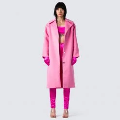 Wowe Clara Pink Oversized Coat Outerwear