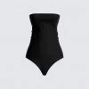 FINESSE Tops Vicky Black Strapless Bodysuit
