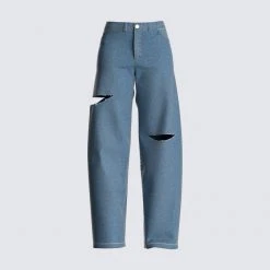 FINESSE Nena Wide Leg Blue Jeans Bottoms