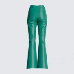 FINESSE Stella Green Leather Pant Bottoms