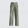 FINESSE Anna Olive Leather Pant Bottoms