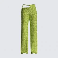 FINESSE Bottoms Mila Lime Sequin Pant