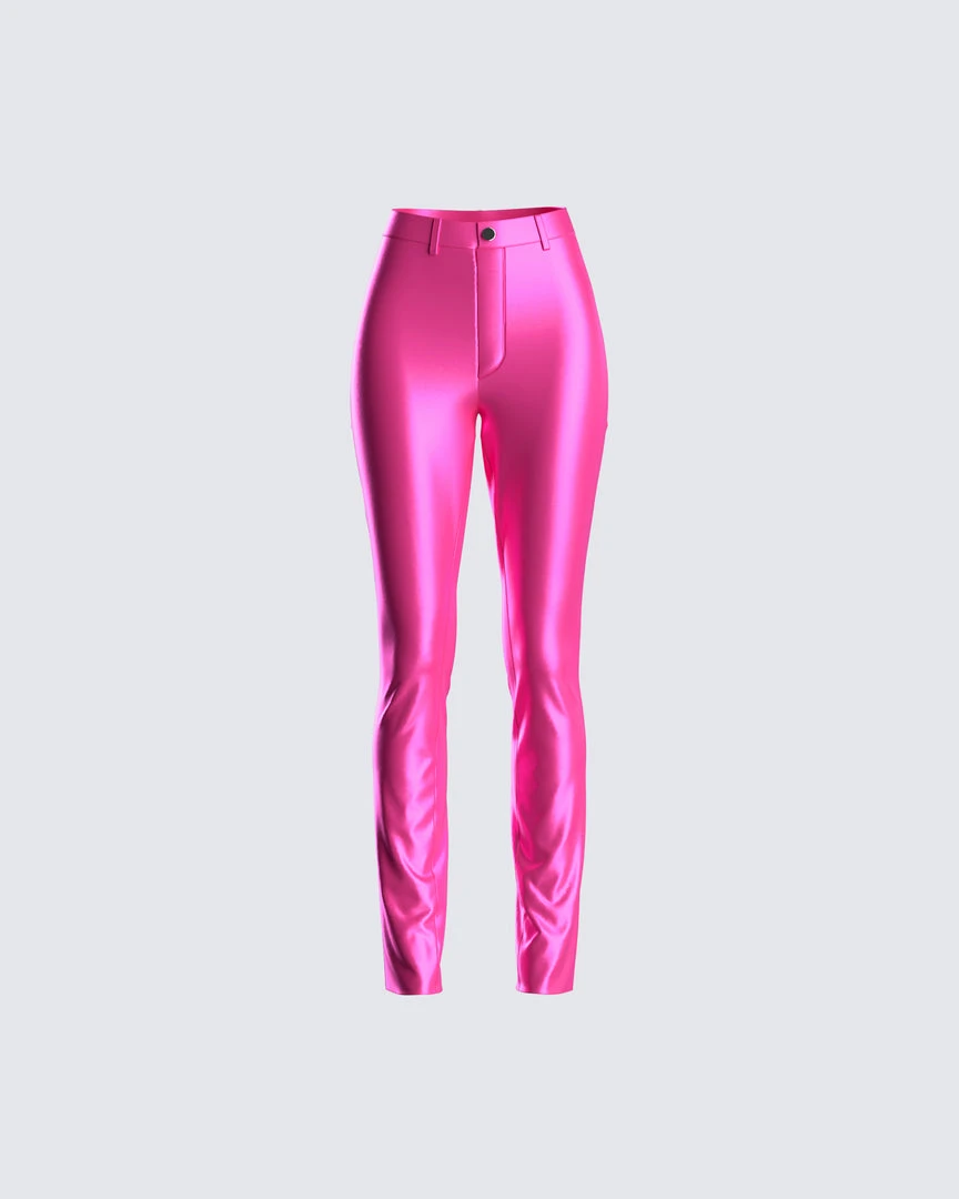 Dios Bottoms Lydia Magenta High Waist Pant 3 Dios Bottoms Lydia Magenta High Waist Pant