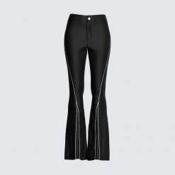 FINESSE Lucia Black Zipper Pant Bottoms