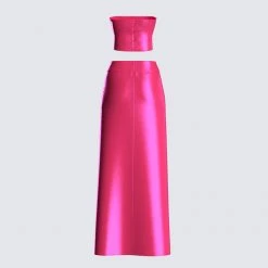 FINESSE Diana Pink Satin Set