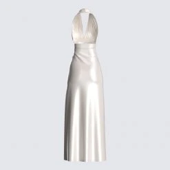 FINESSE Idina Ivory Halter Dress Dresses