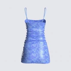 FINESSE Dresses Laurel Mesh Printed Shirred Mini Dress 7 FINESSE Dresses Laurel Mesh Printed Shirred Mini Dress