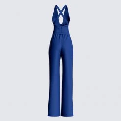 FINESSE Jumpsuits & Rompers Valentina Blue Halter Jumpsuit