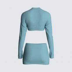 FINESSE Jones Blue Top & Skirt Set