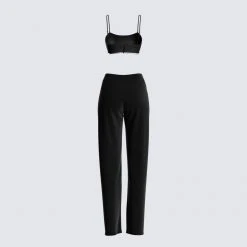 FINESSE Sets Addison Black Top & Pant Set