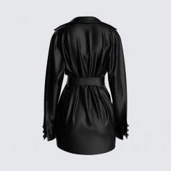 FINESSE Dresses Remi Black Wrap Shirt Dress 7 FINESSE Dresses Remi Black Wrap Shirt Dress