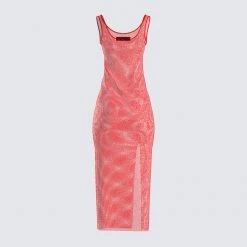 FINESSE Skye Red Shimmer Dress Dresses