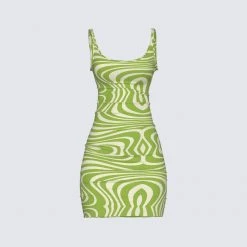 FINESSE Cher Green Sweater Dress Dresses