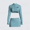 FINESSE Jones Blue Top & Skirt Set