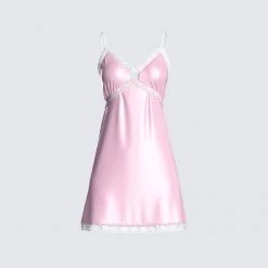 Dios Dresses Marsha Pink Satin Mini Dress