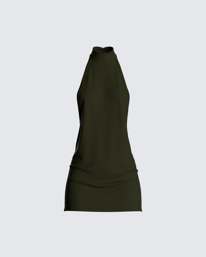FINESSE Jess Olive Halter Dress Dresses 3 FINESSE Jess Olive Halter Dress Dresses