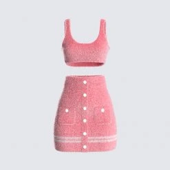 FINESSE Joss Pink Sweater Set Sets
