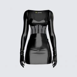 FINESSE Cecilia Black Dress & Shrug