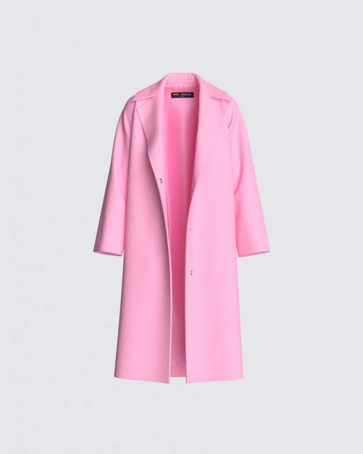 Wowe Clara Pink Oversized Coat Outerwear