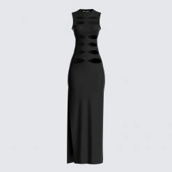 FINESSE Simone Black Cut Out Dress Dresses