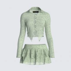 FINESSE Mia Sage Stretch Lace Set