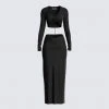 FINESSE Nadia Black Top & Skirt Set