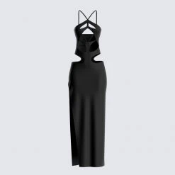 FINESSE Carrie Black Cut Out Dress Dresses