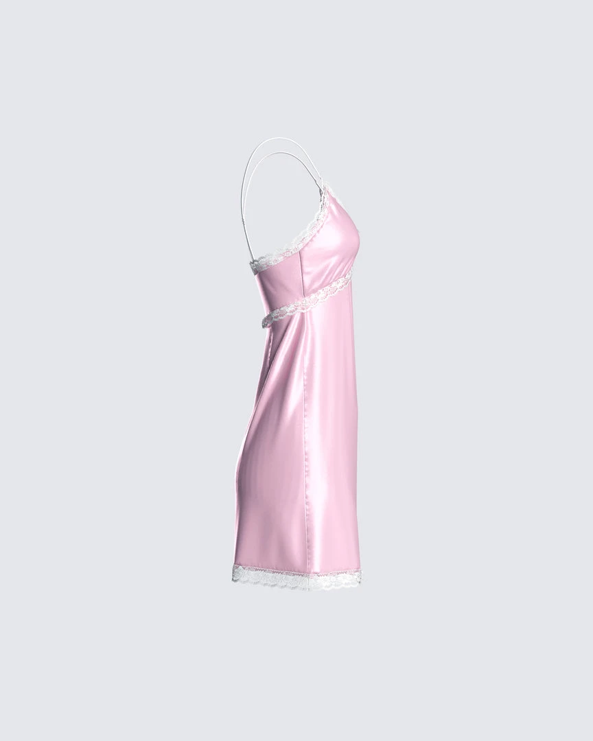 Dios Dresses Marsha Pink Satin Mini Dress 4 Dios Dresses Marsha Pink Satin Mini Dress