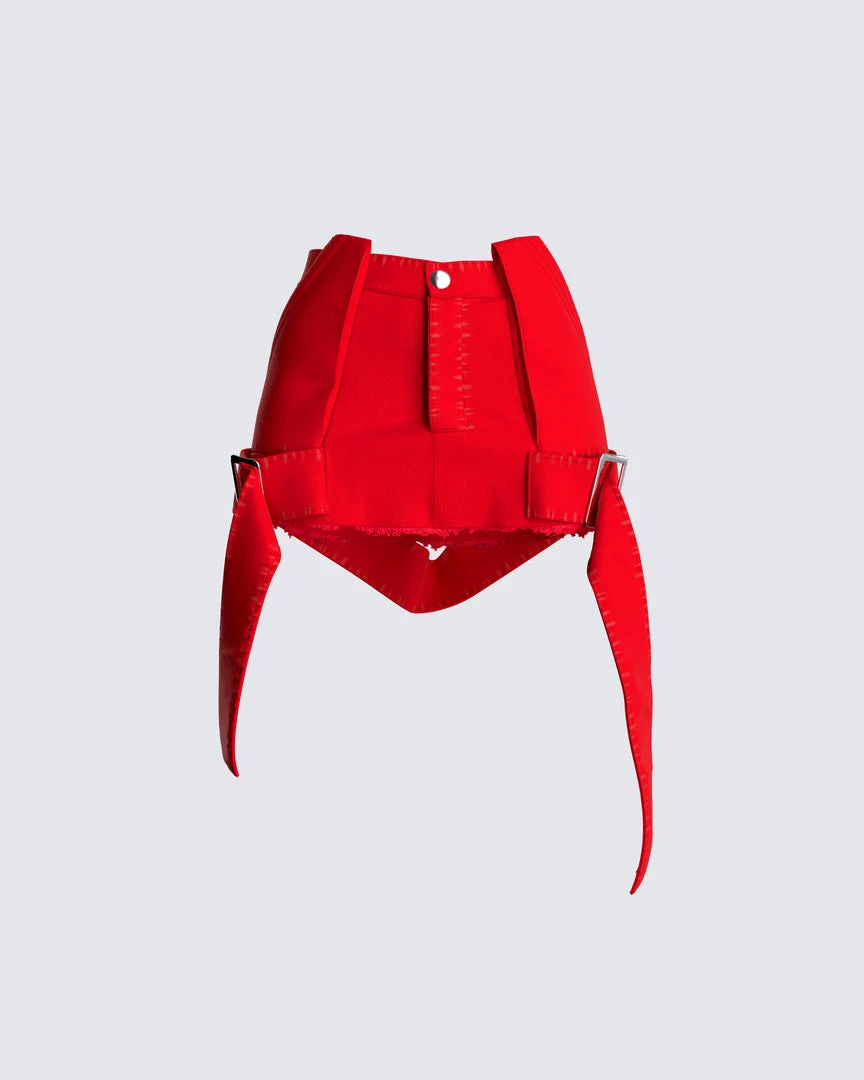 FINESSE Brielle Red Mini Skirt 3 FINESSE Brielle Red Mini Skirt
