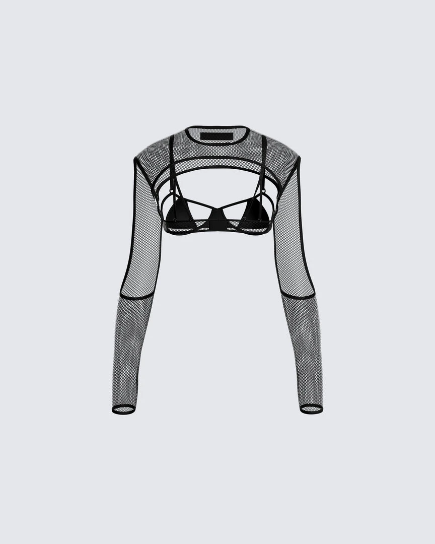 FINESSE Tops Silas Black Bra & Shrug 5 FINESSE Tops Silas Black Bra & Shrug