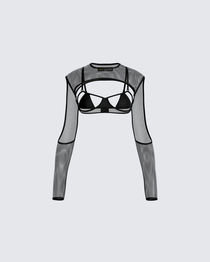 FINESSE Tops Silas Black Bra & Shrug 3 FINESSE Tops Silas Black Bra & Shrug