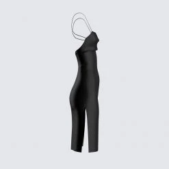 FINESSE Shay Black Satin Dress