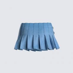 FINESSE Beverly Denim Pleated Skirt Bottoms 10 FINESSE Beverly Denim Pleated Skirt Bottoms