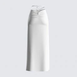 FINESSE Etta White Ruched Back Skirt 10 FINESSE Etta White Ruched Back Skirt
