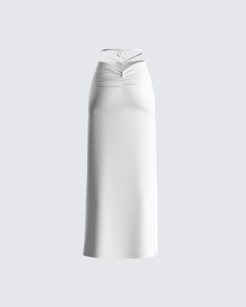FINESSE Etta White Ruched Back Skirt 5 FINESSE Etta White Ruched Back Skirt