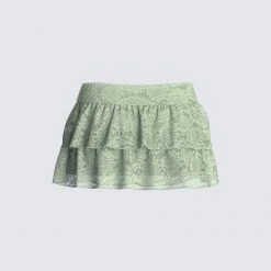 FINESSE Mia Sage Stretch Lace Skirt