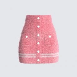 FINESSE Bottoms Joss Knit Button Front Mini Skirt