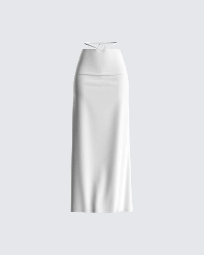 FINESSE Etta White Ruched Back Skirt 3 FINESSE Etta White Ruched Back Skirt
