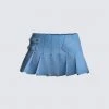 FINESSE Beverly Denim Pleated Skirt Bottoms
