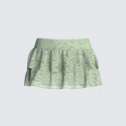 FINESSE Mia Sage Stretch Lace Skirt