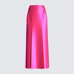 FINESSE Bottoms Diana Satin Pleated Maxi Skirt