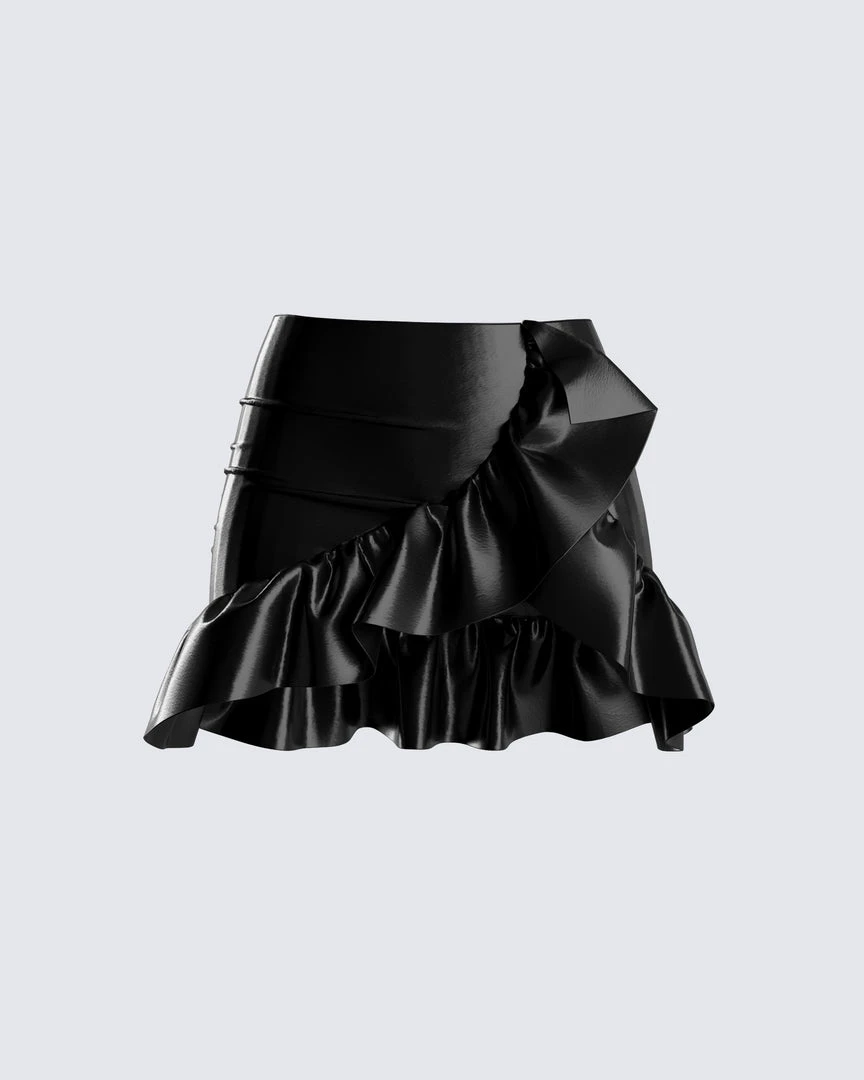 FINESSE Bottoms Lexi Black Leather Skirt 3 FINESSE Bottoms Lexi Black Leather Skirt